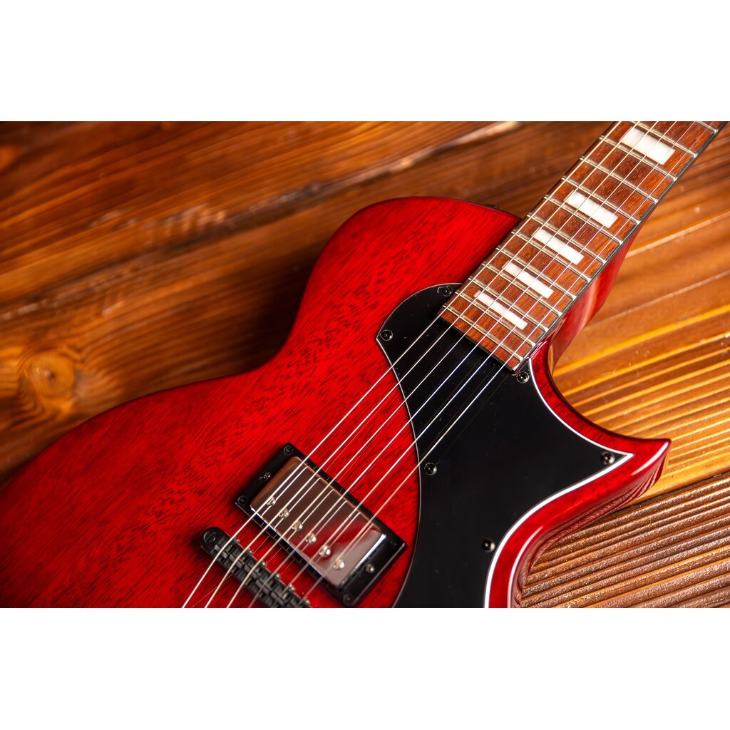 ESP/LTD LTD EC-201 Flat Top Electric Guitar, See Thru Black Cherry