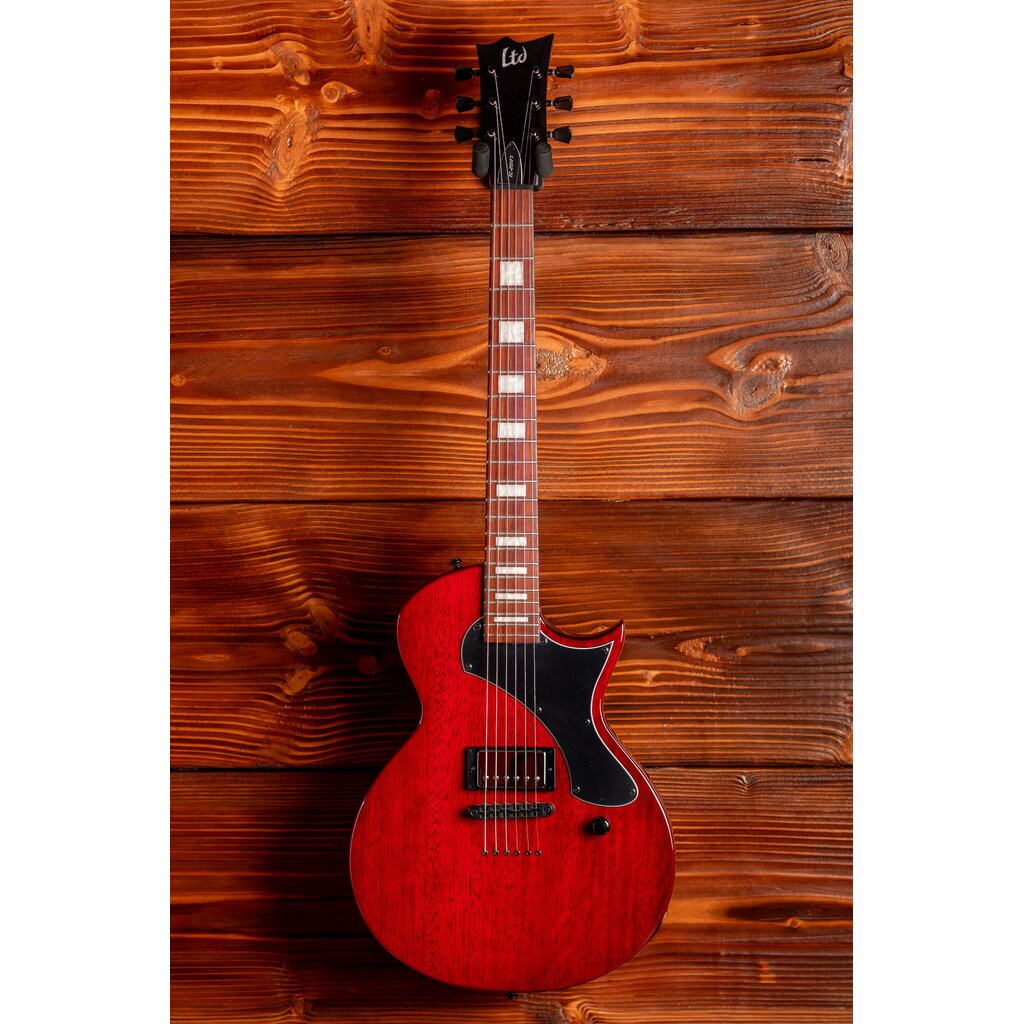 ESP/LTD LTD EC-201 Flat Top Electric Guitar, See Thru Black Cherry