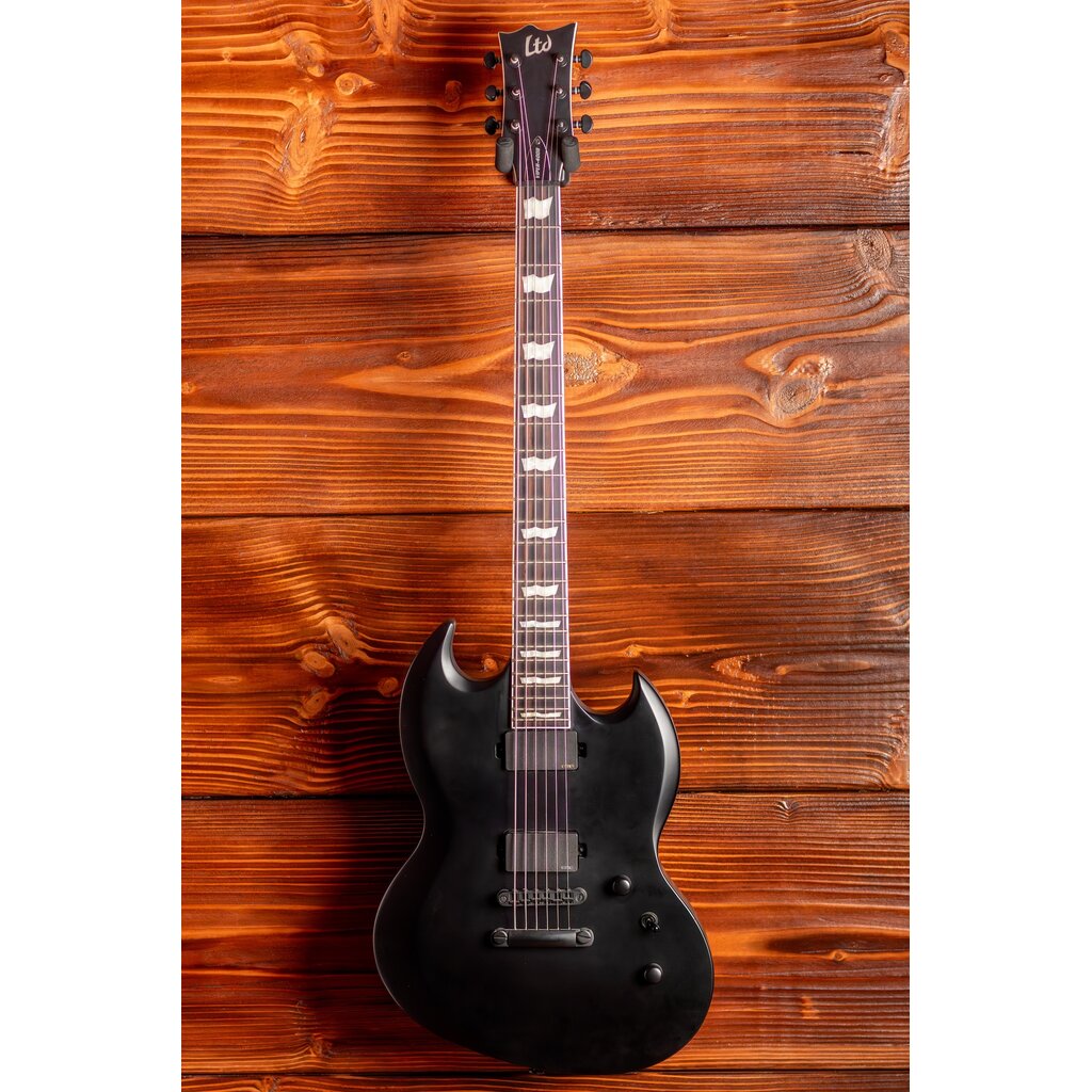 ESP/LTD LTD Viper-400 Baritone Electric Guitar, Black Satin