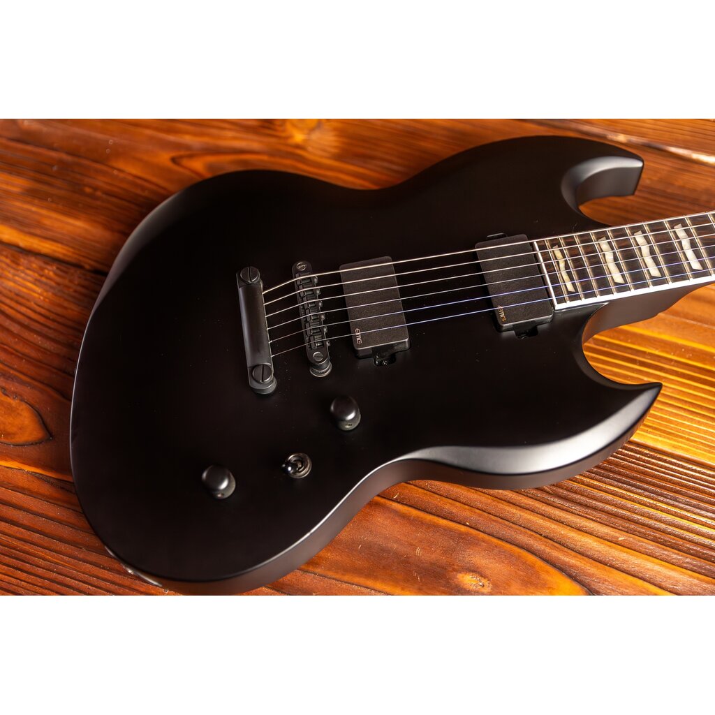 ESP/LTD LTD Viper-400 Baritone Electric Guitar, Black Satin