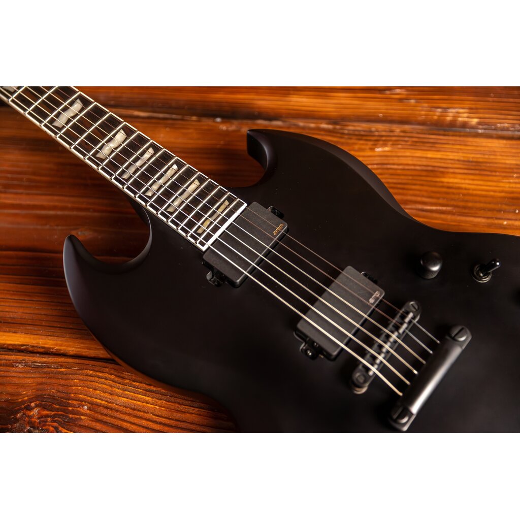 ESP/LTD LTD Viper-400 Baritone Electric Guitar, Black Satin