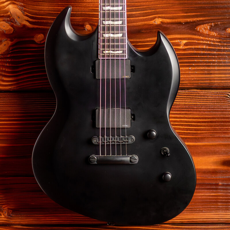 ESP/LTD LTD Viper-400 Baritone Electric Guitar, Black Satin