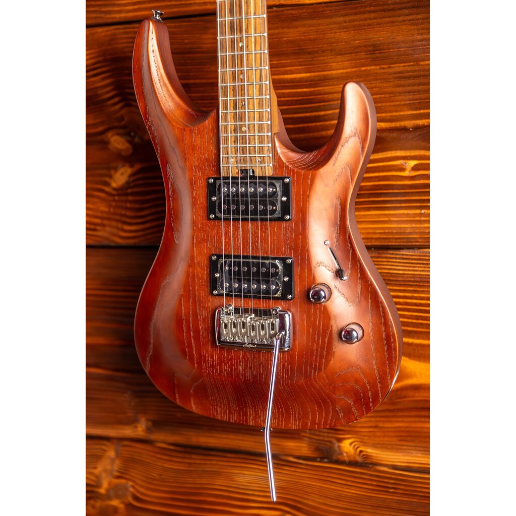 Aria Aria Pro II MAC DLX Electric Guitar, Brown