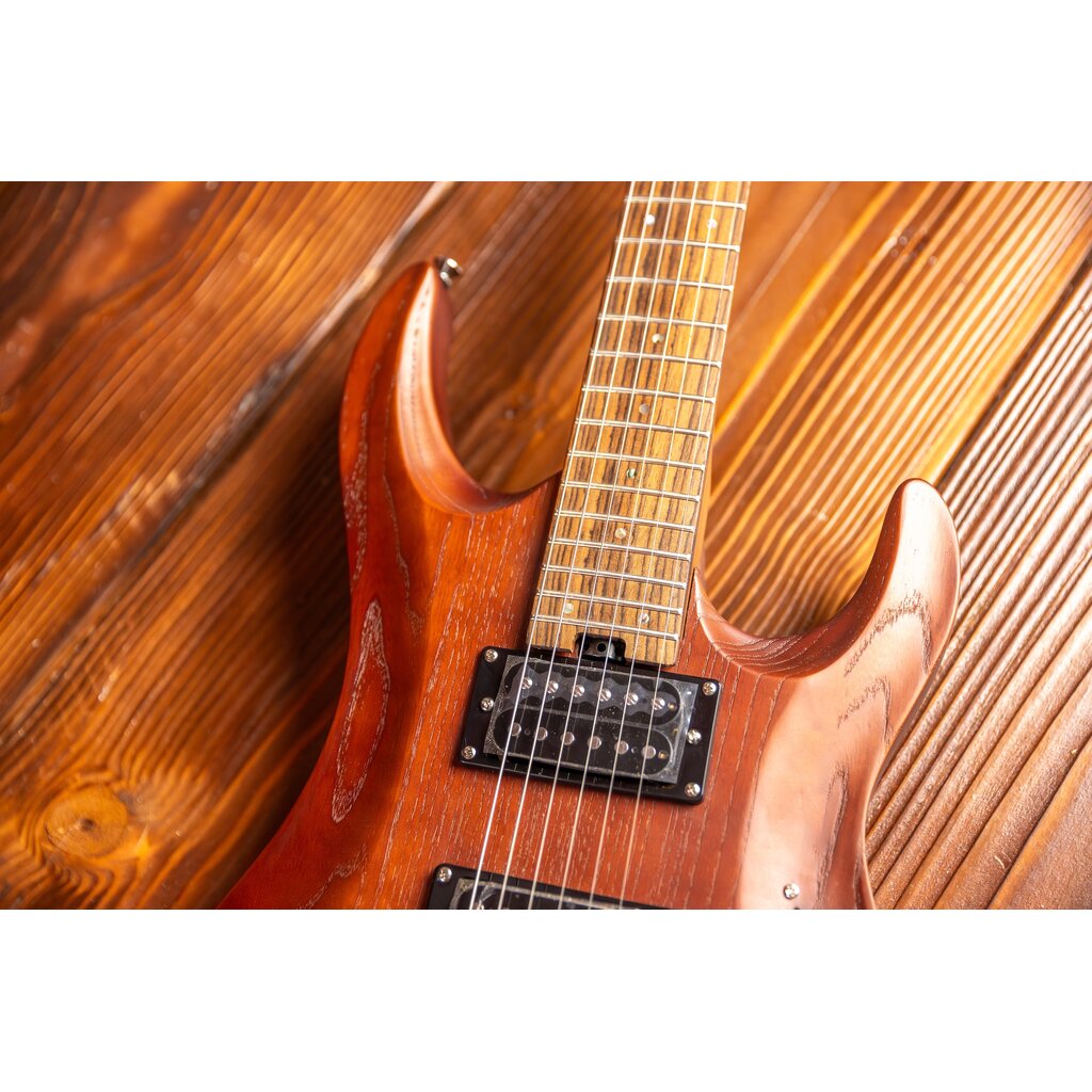 Aria Aria Pro II MAC DLX Electric Guitar, Brown