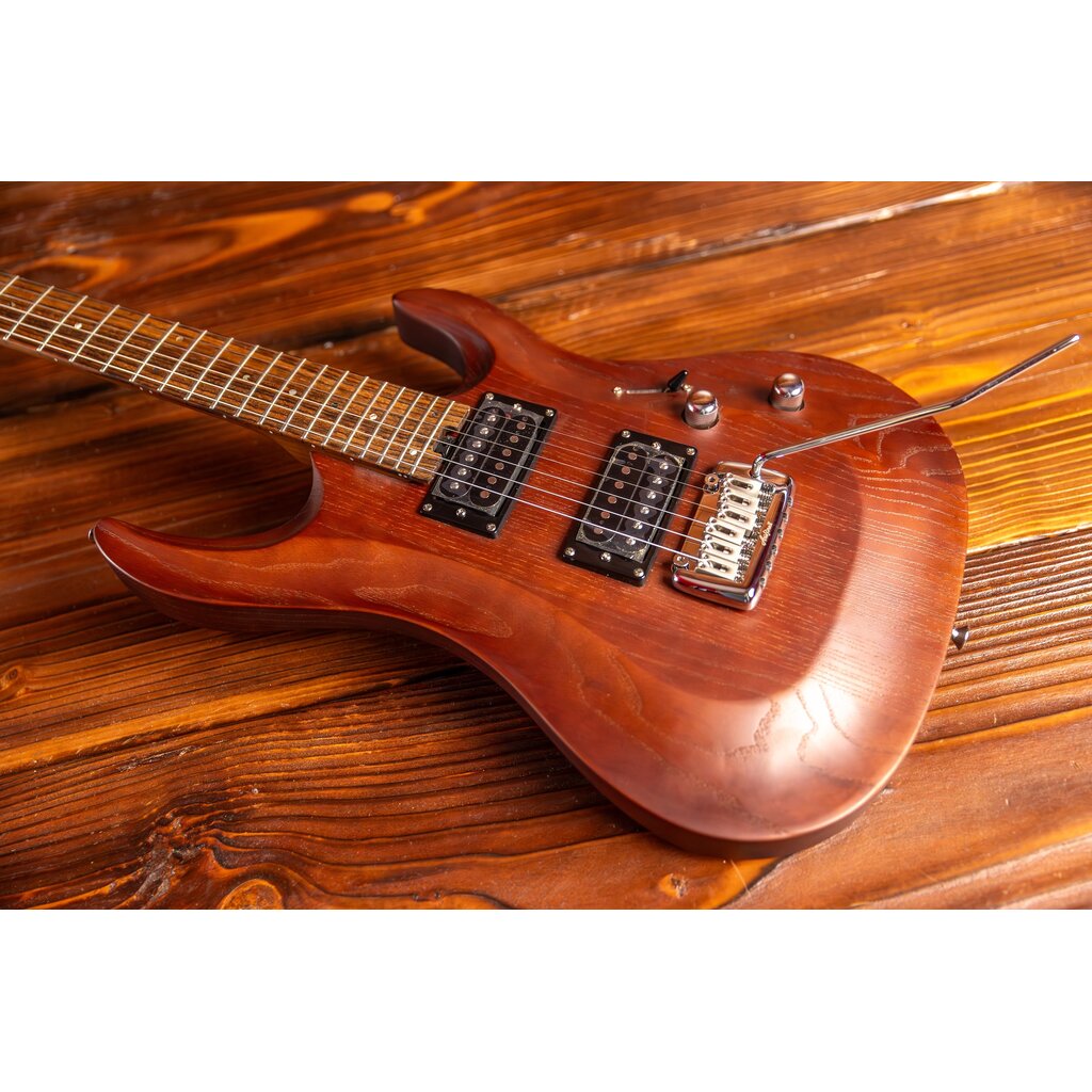 Aria Aria Pro II MAC DLX Electric Guitar, Brown