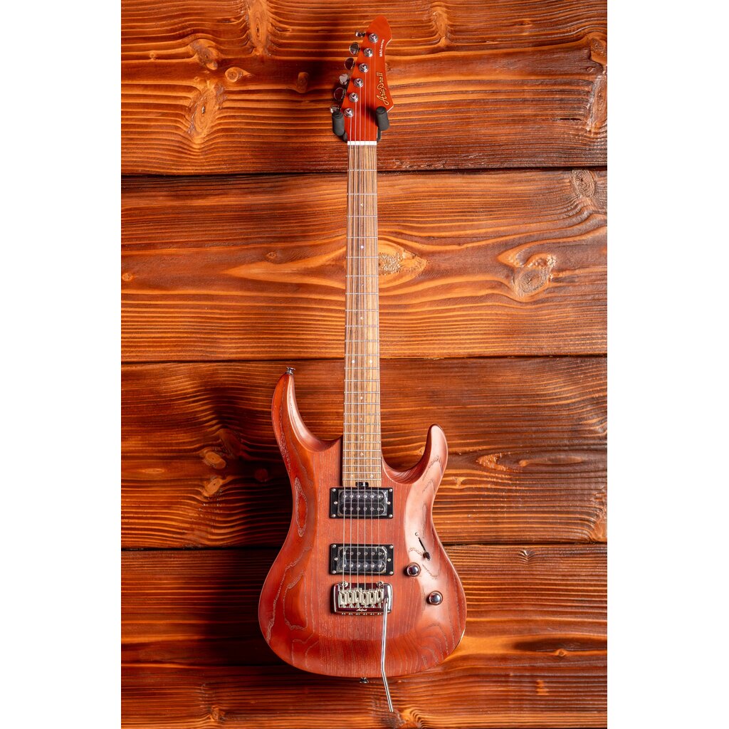 Aria Aria Pro II MAC DLX Electric Guitar, Brown
