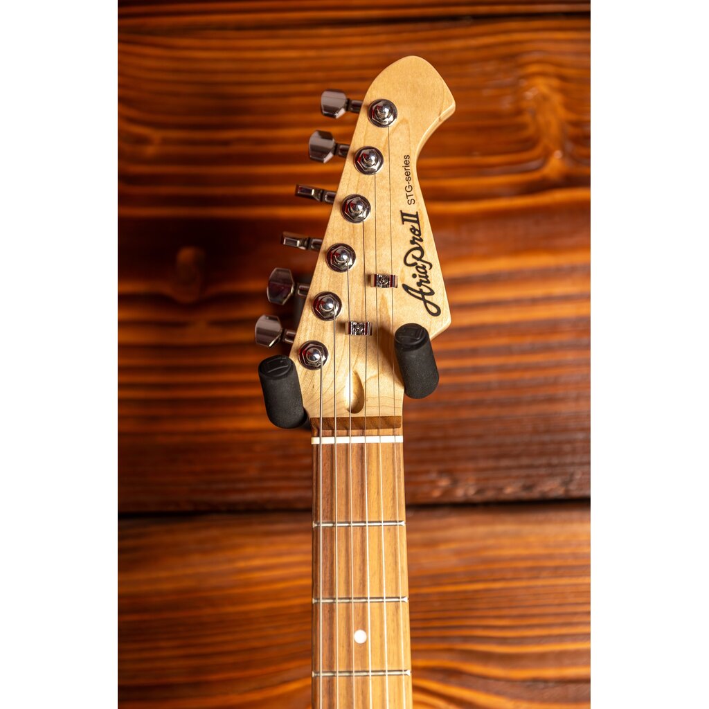 Aria Aria Pro II STG Series Electric Guitar, Black