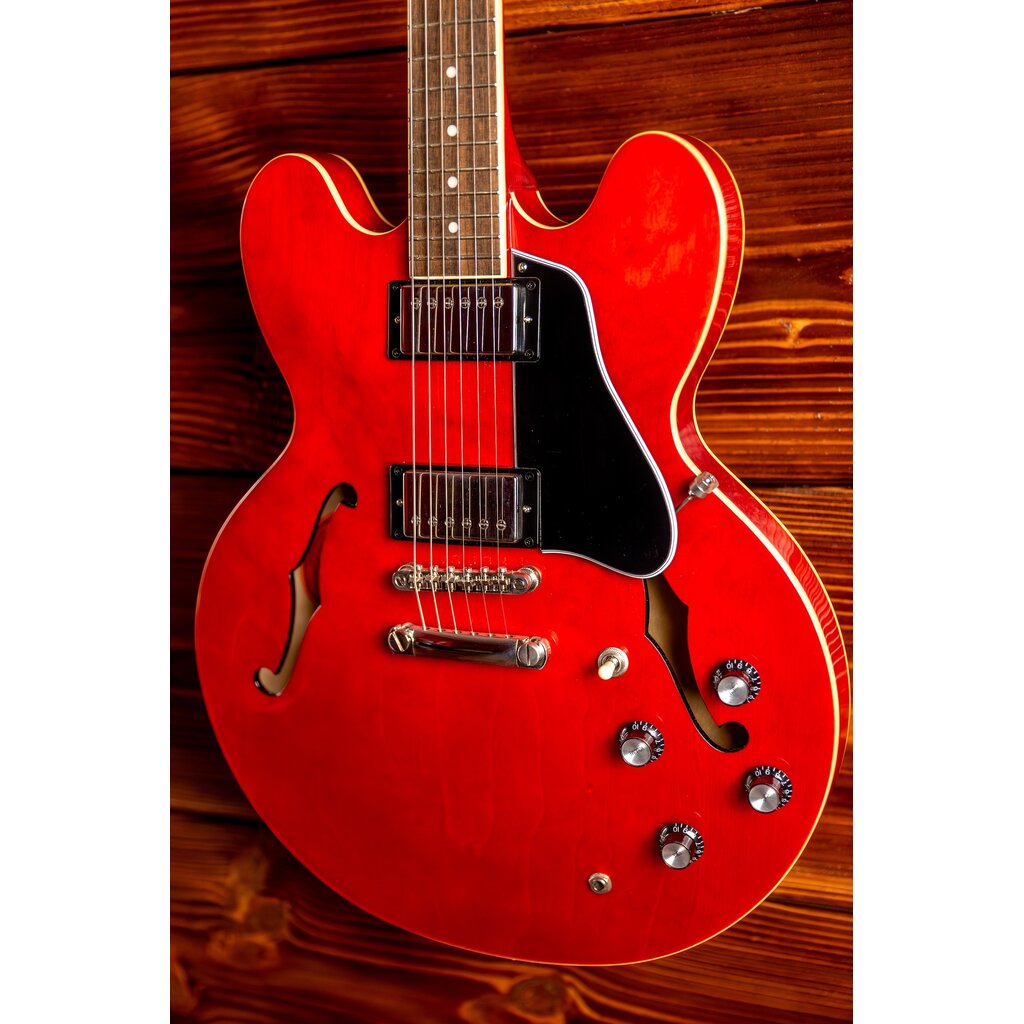 Epiphone Epiphone ES-335 Semi-Hollow Electric Guitar, Cherry (In-Store Pickup Only)