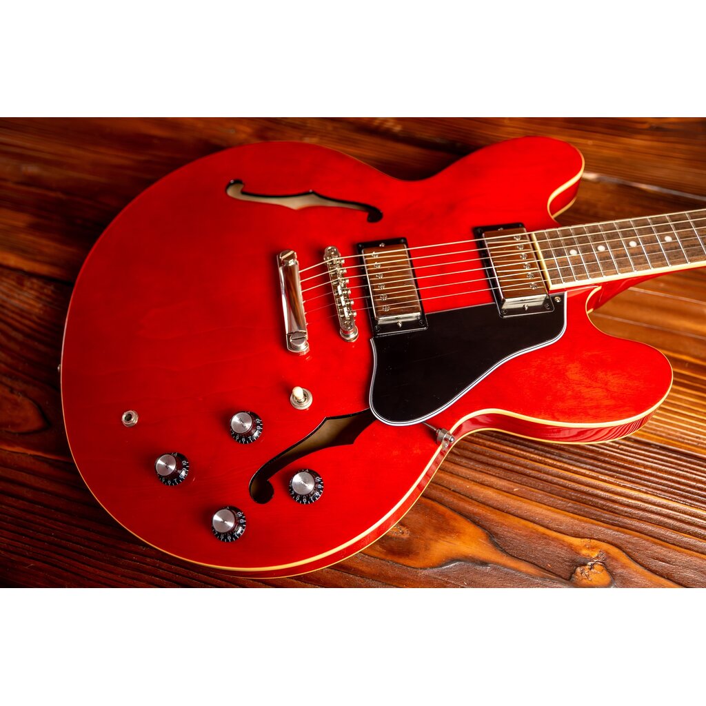Epiphone Epiphone ES-335 Semi-Hollow Electric Guitar, Cherry (In-Store Pickup Only)