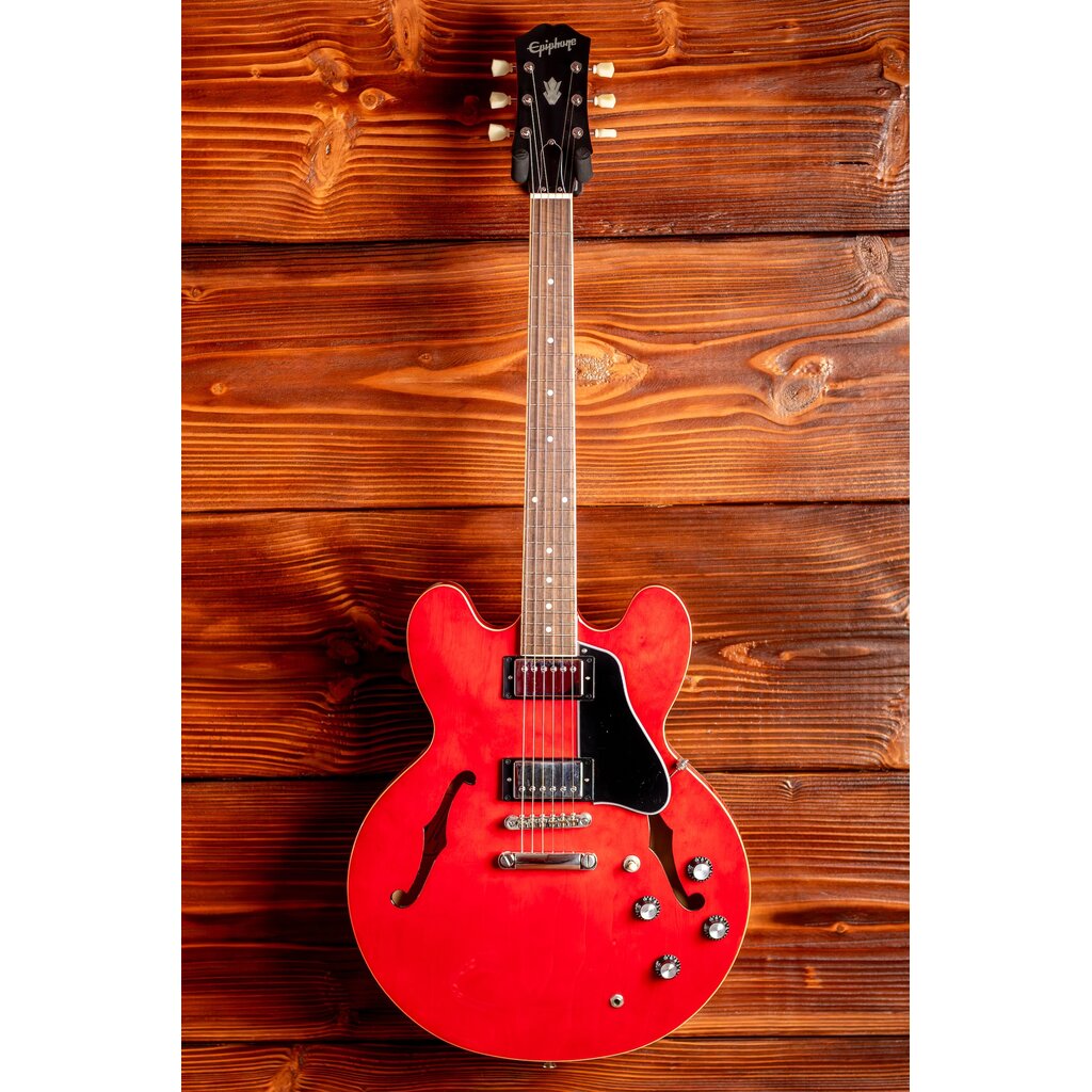 Epiphone Epiphone ES-335 Semi-Hollow Electric Guitar, Cherry (In-Store Pickup Only)