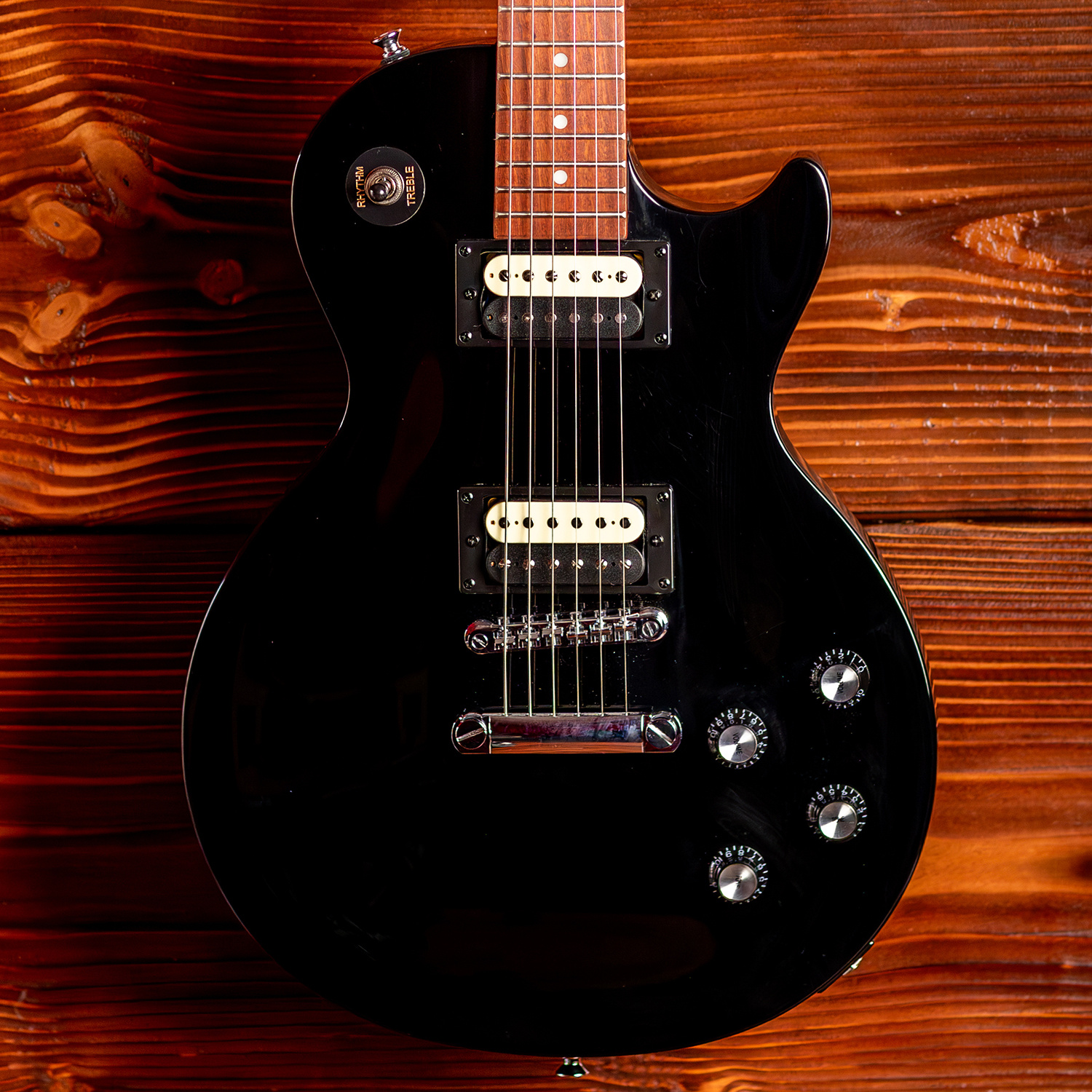 【12008】Epiphone Les Paul studio black Epiphone Les Paul Studio E1 Electric Guitar, Ebony - Music Freqs Store