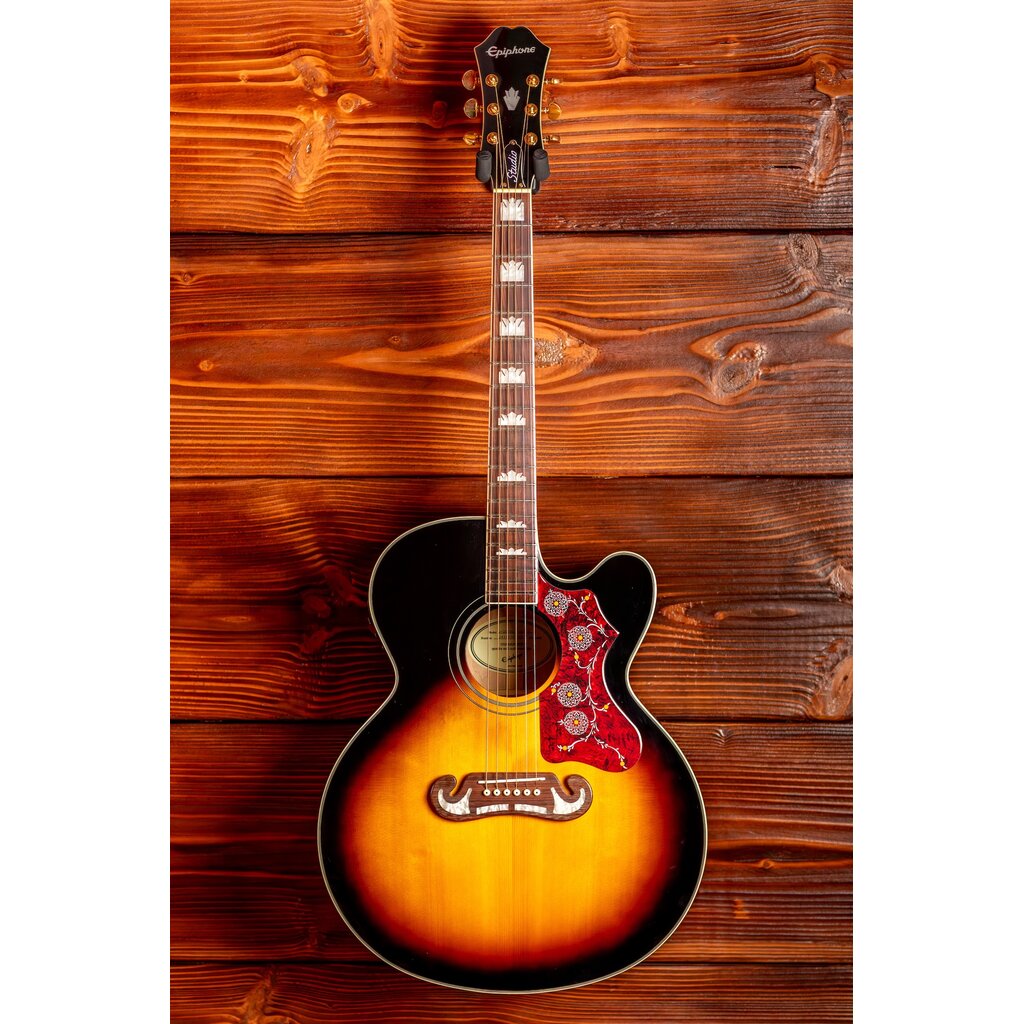 Epiphone Epiphone J-200 EC Studio Electric Acoustic Guitar, Vintage Sunburst (In-Store Pickup Only)