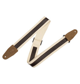Levy's Levy's Cotton Combo Series Guitar Strap, Natural & Dark Brown
