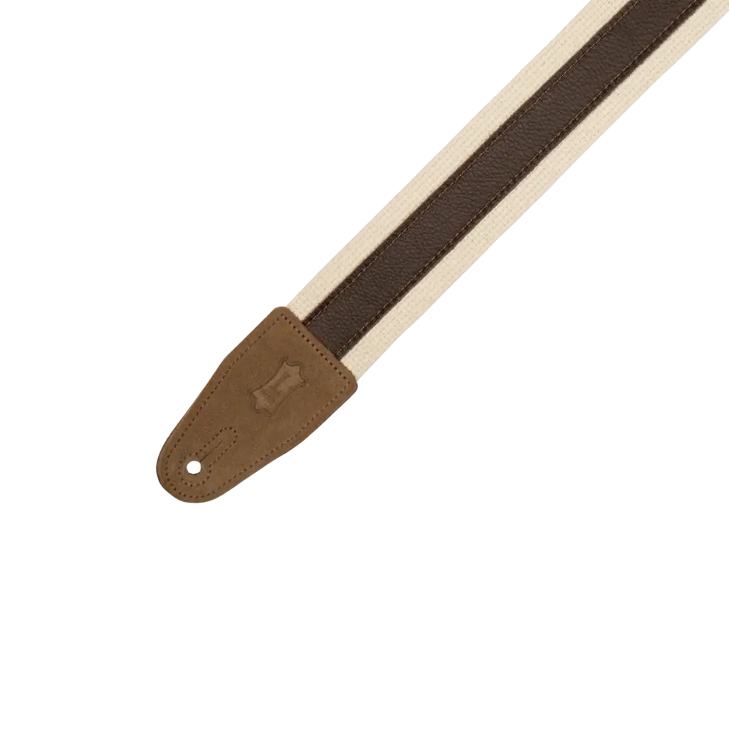 Levy's Levy's Cotton Combo Series Guitar Strap, Natural & Dark Brown