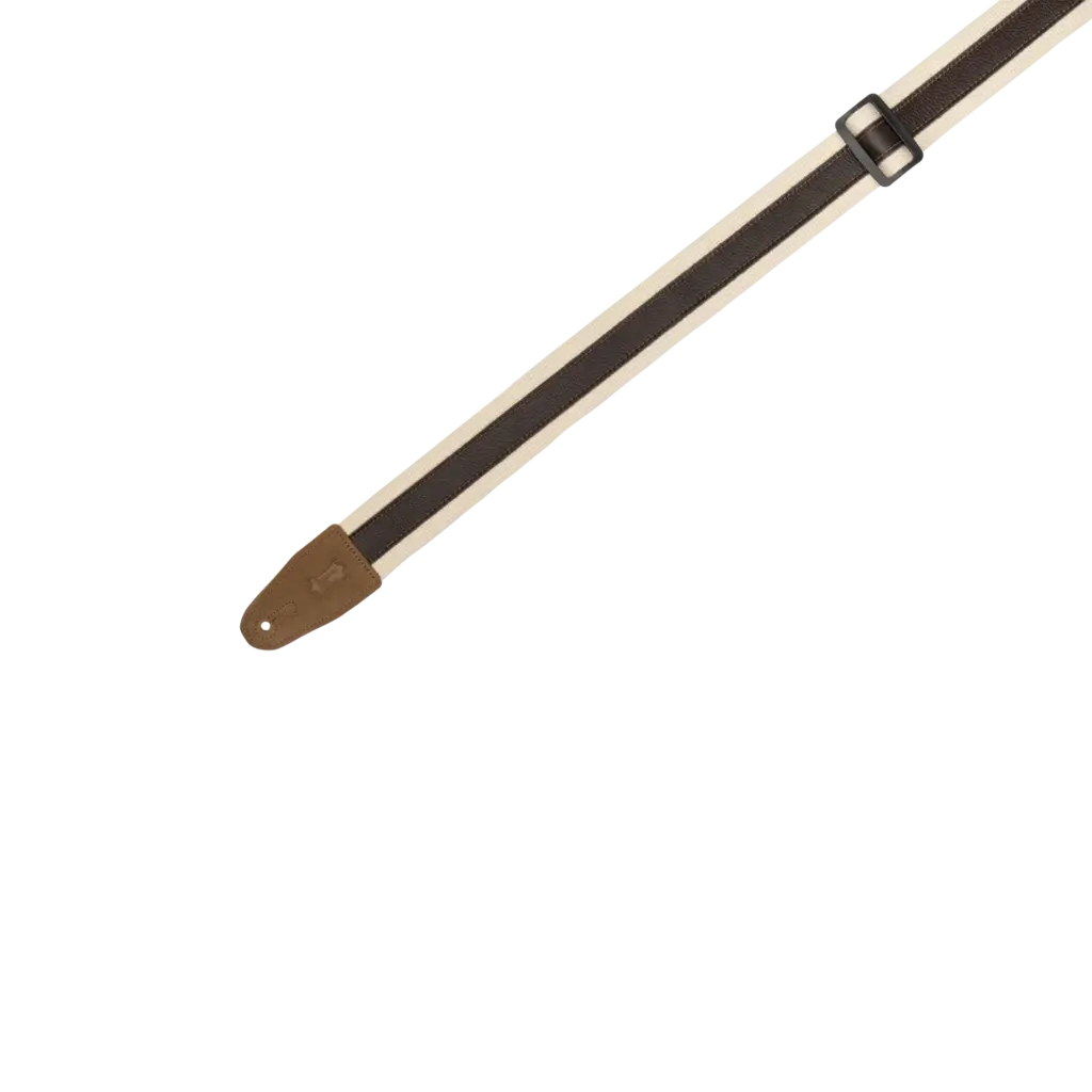 Levy's Levy's Cotton Combo Series Guitar Strap, Natural & Dark Brown