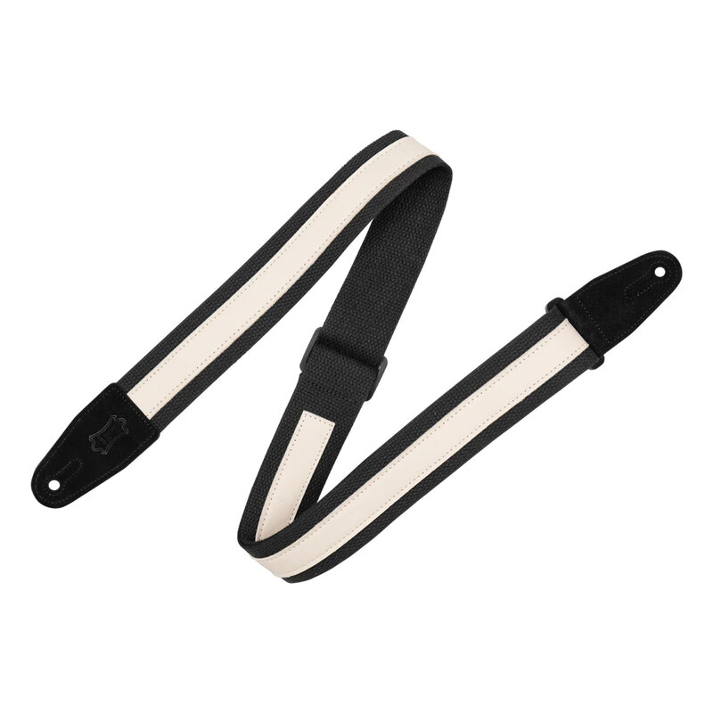 Levy's Levy's Cotton Combo Series Guitar Strap, Black & Cream