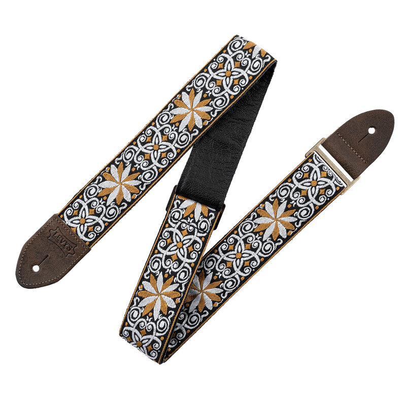 Levy's Levy's Vintage Hootenanny Series Guitar Strap, Yellow