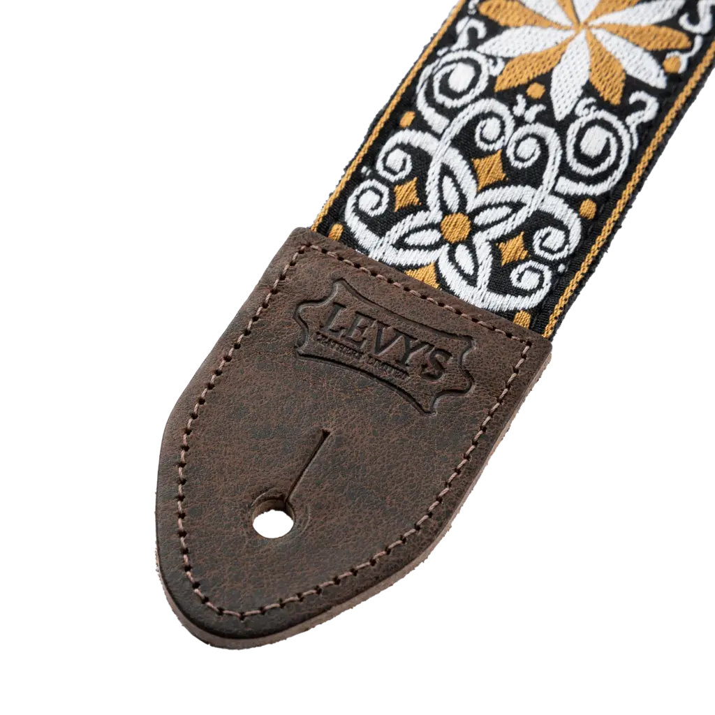 Levy's Levy's Vintage Hootenanny Series Guitar Strap, Yellow