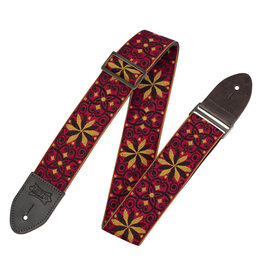 Levy's Levy's Vintage Hootenanny Series Guitar Strap, Red