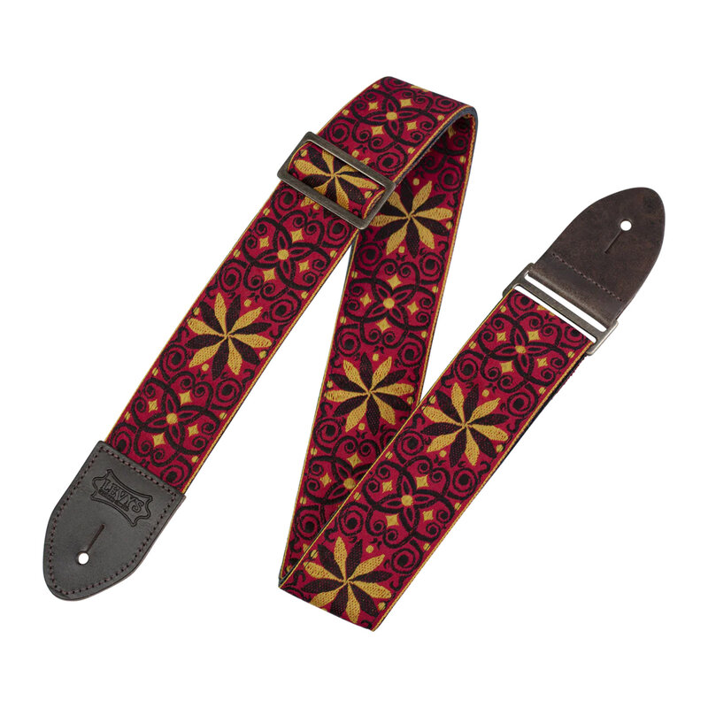 Levy's Levy's Vintage Hootenanny Series Guitar Strap, Red