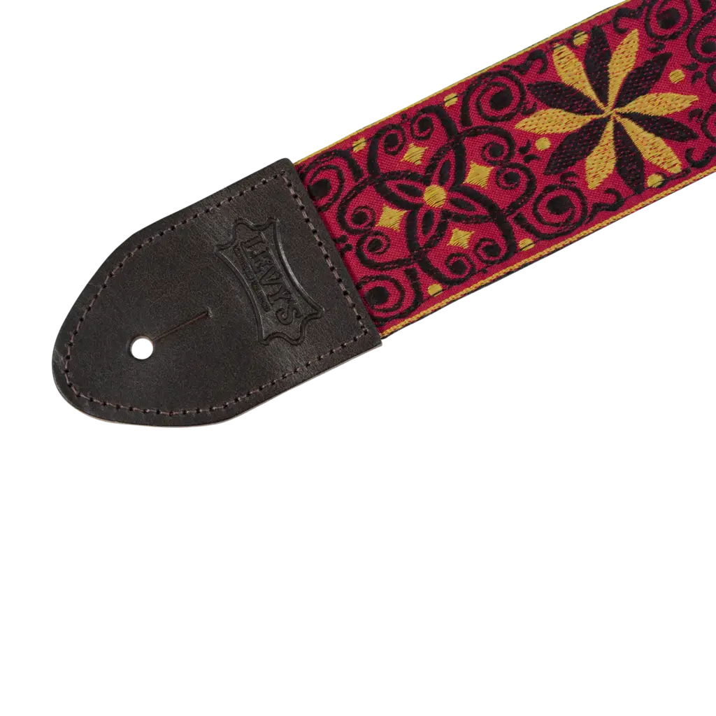 Levy's Levy's Vintage Hootenanny Series Guitar Strap, Red