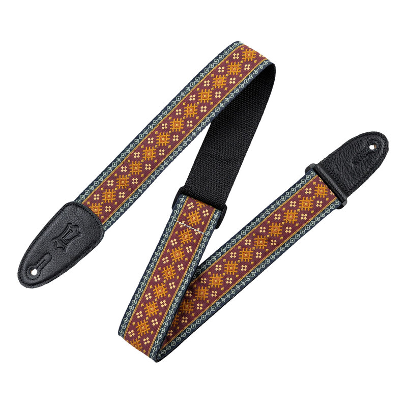 Levy's Levy's Original Hootenanny Series Guitar Strap, Red Aztec