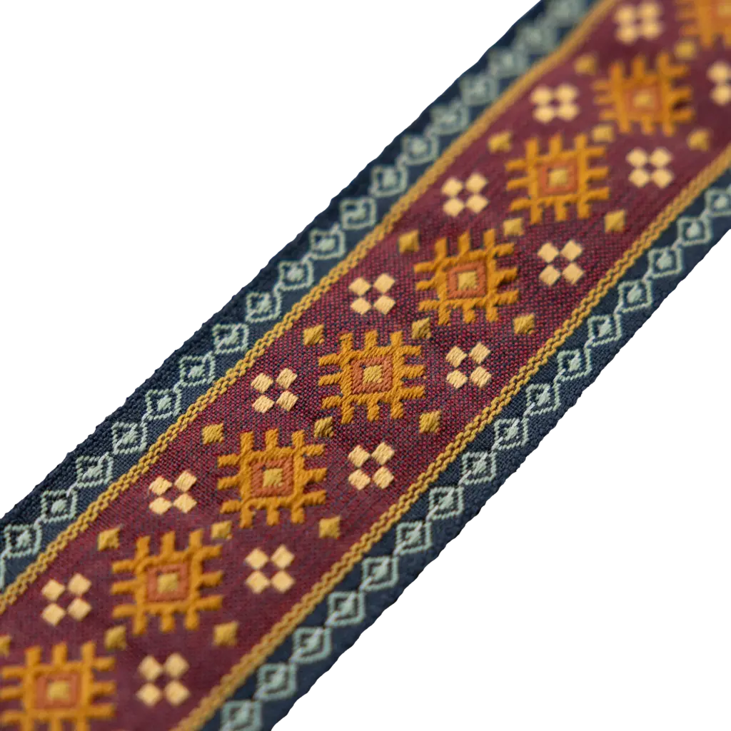 Levy's Levy's Original Hootenanny Series Guitar Strap, Red Aztec