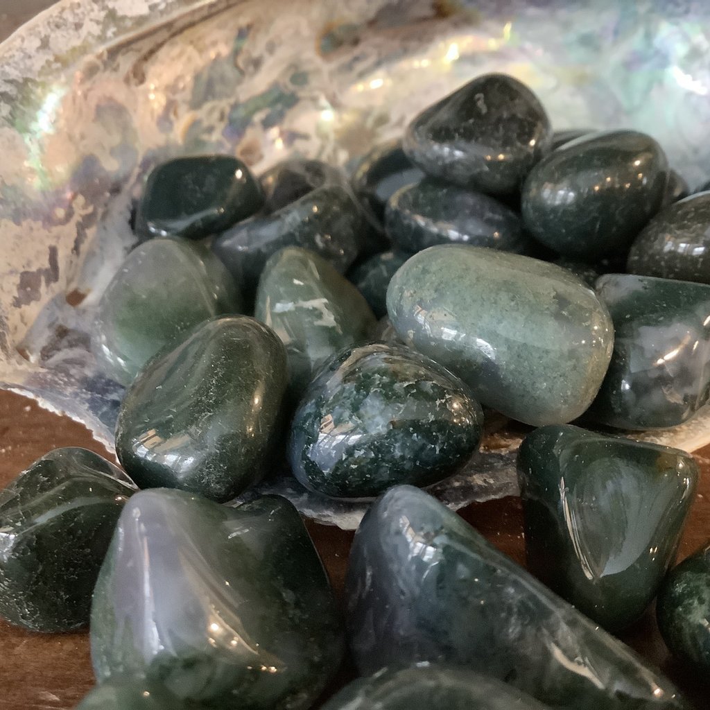 Moss Agate Tumbled - The Topiary