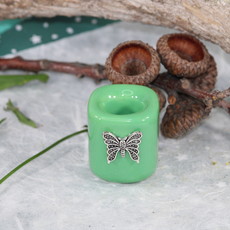 Green Ritual Candle Holder with Butterfly
