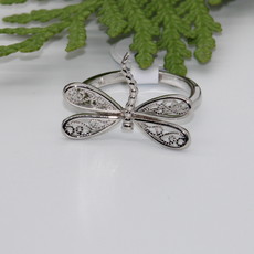 Lace Wing Dragonfly Silver Ring Size 6
