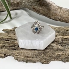 Azurite in Granite Sterling Silver Ring Size 8