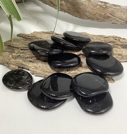 Silver Sheen Obsidian Palm Stone