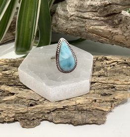 Larimar Sterling Silver Ring Size 8