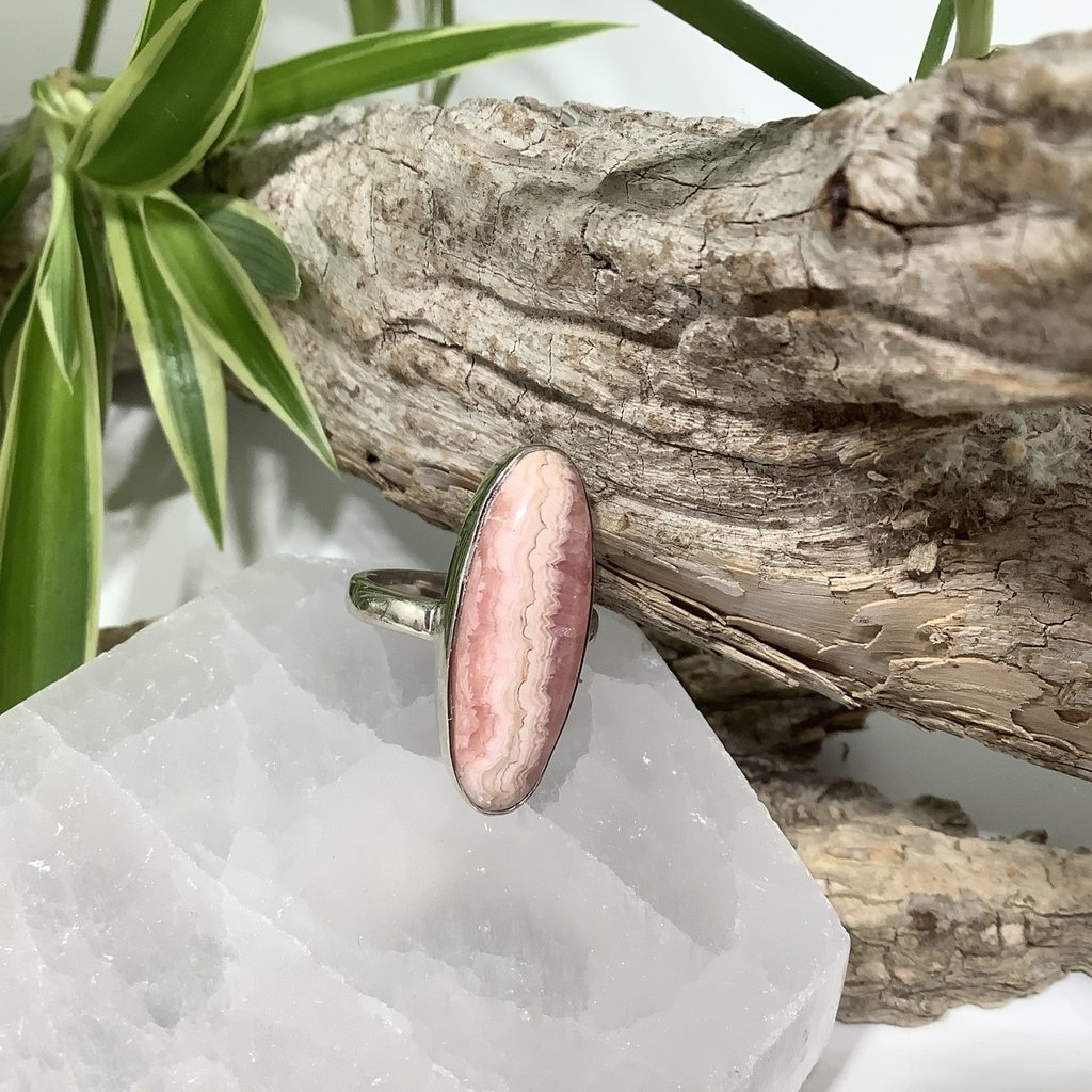 Rhodochrosite Sterling Silver Ring Size 6