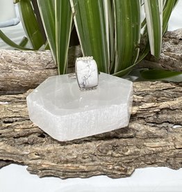 Howlite Sterling Silver Ring Size 7