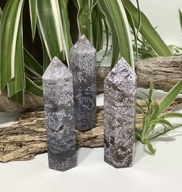 Purple Moss Agate Tower 94 mm Height