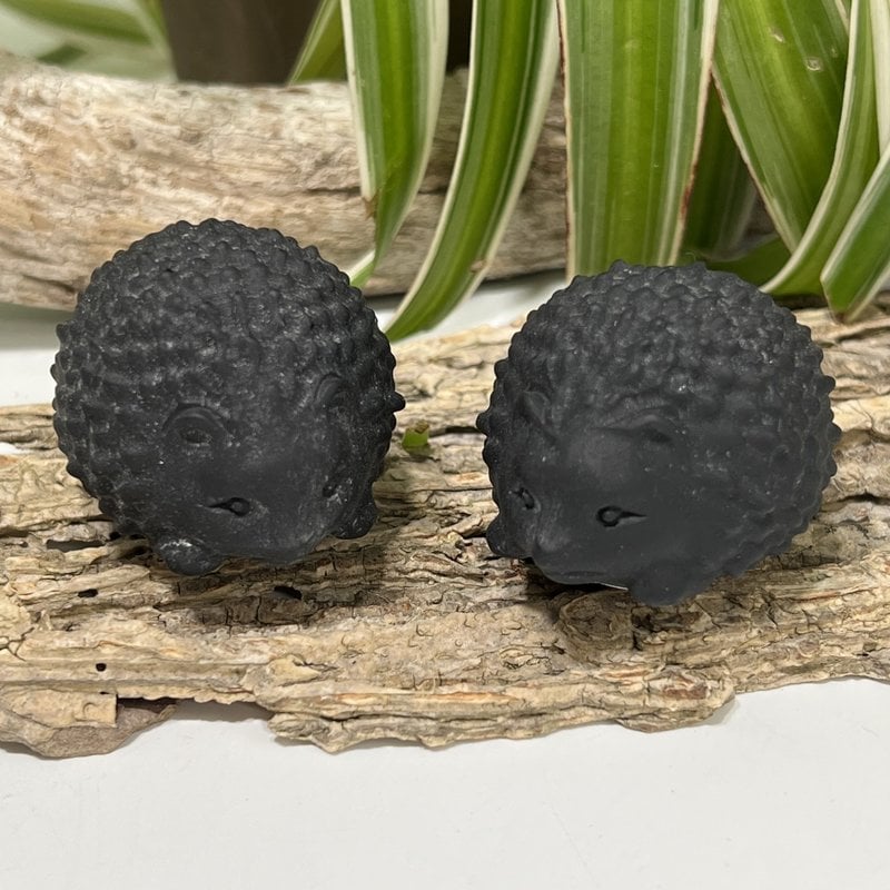 Matte Black Obsidian Hedgehog