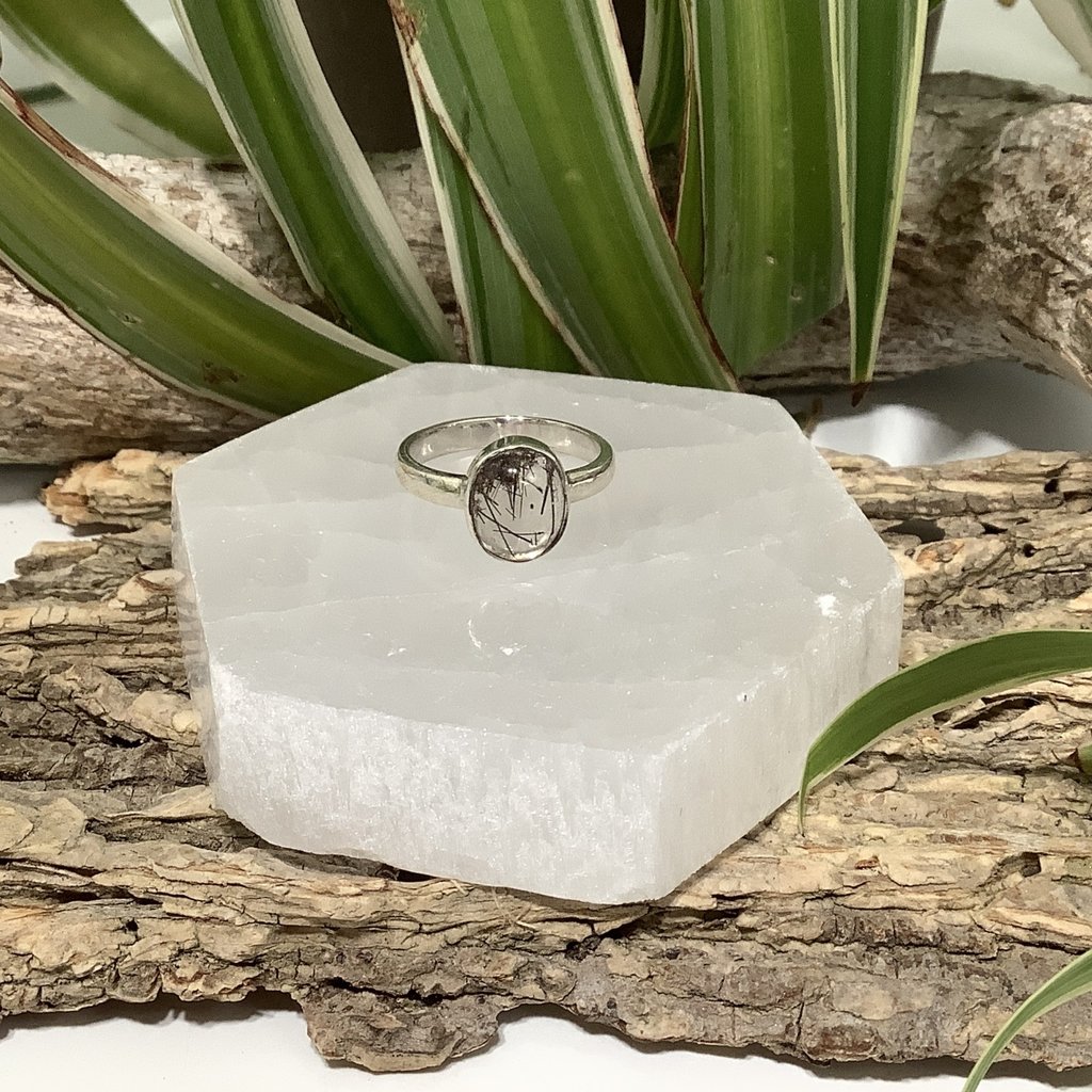 Rutilated Quartz Sterling Silver Ring Size 6