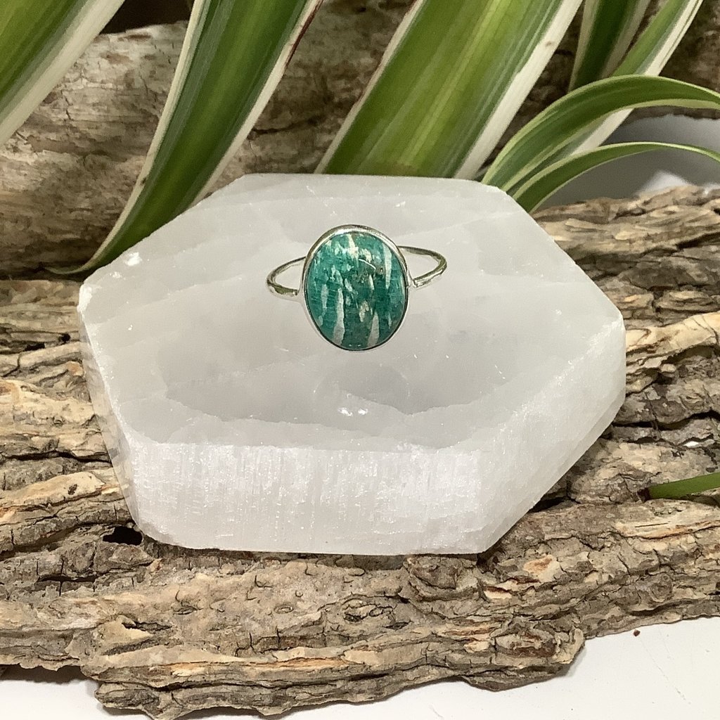 Amazonite Sterling Silver Ring Size 7.5