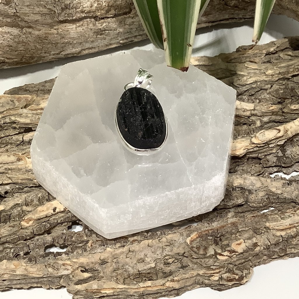 Black Tourmaline Sterling Silver Pendant