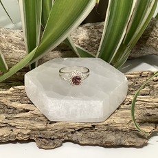Pink Tourmaline Sterling Silver Ring Size 6