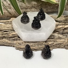 Mini Silver and Gold Sheen Obsidian Christmas Tree