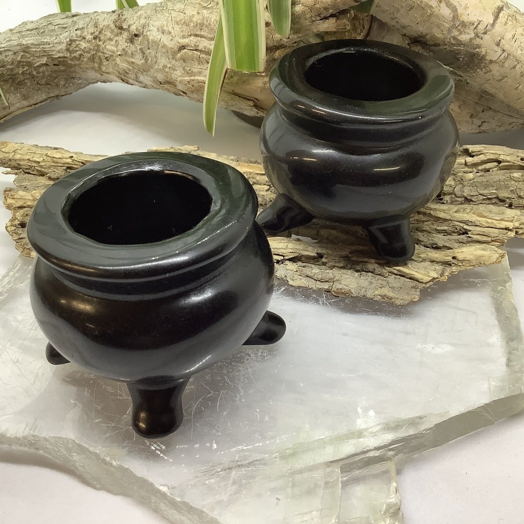 Black Obsidian Medium Sized  Cauldron