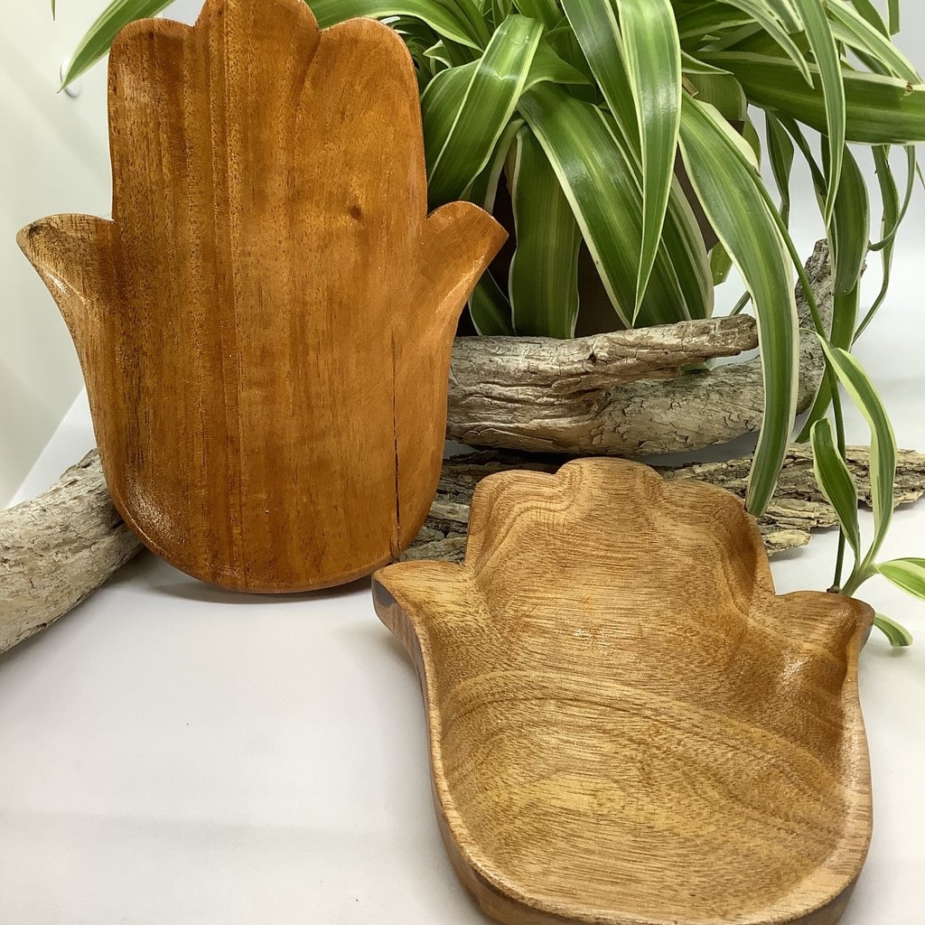 Indonesian Wood Hamsa Dish