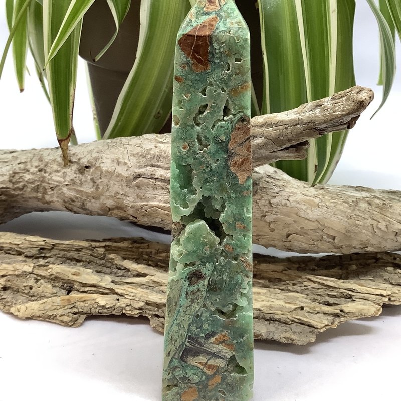 Indonesian Chrysoprase Half Polished Tower 128 mm Height