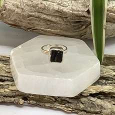 Moldavite Sterling Silver Ring Size 5