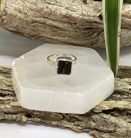 Moldavite Sterling Silver Ring Size 5