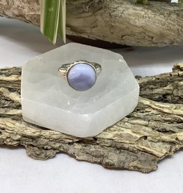 Blue Lace Agate Sterling Silver Ring Size 7