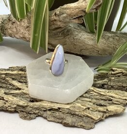 Blue Lace Agate Sterling Silver Ring Size 9
