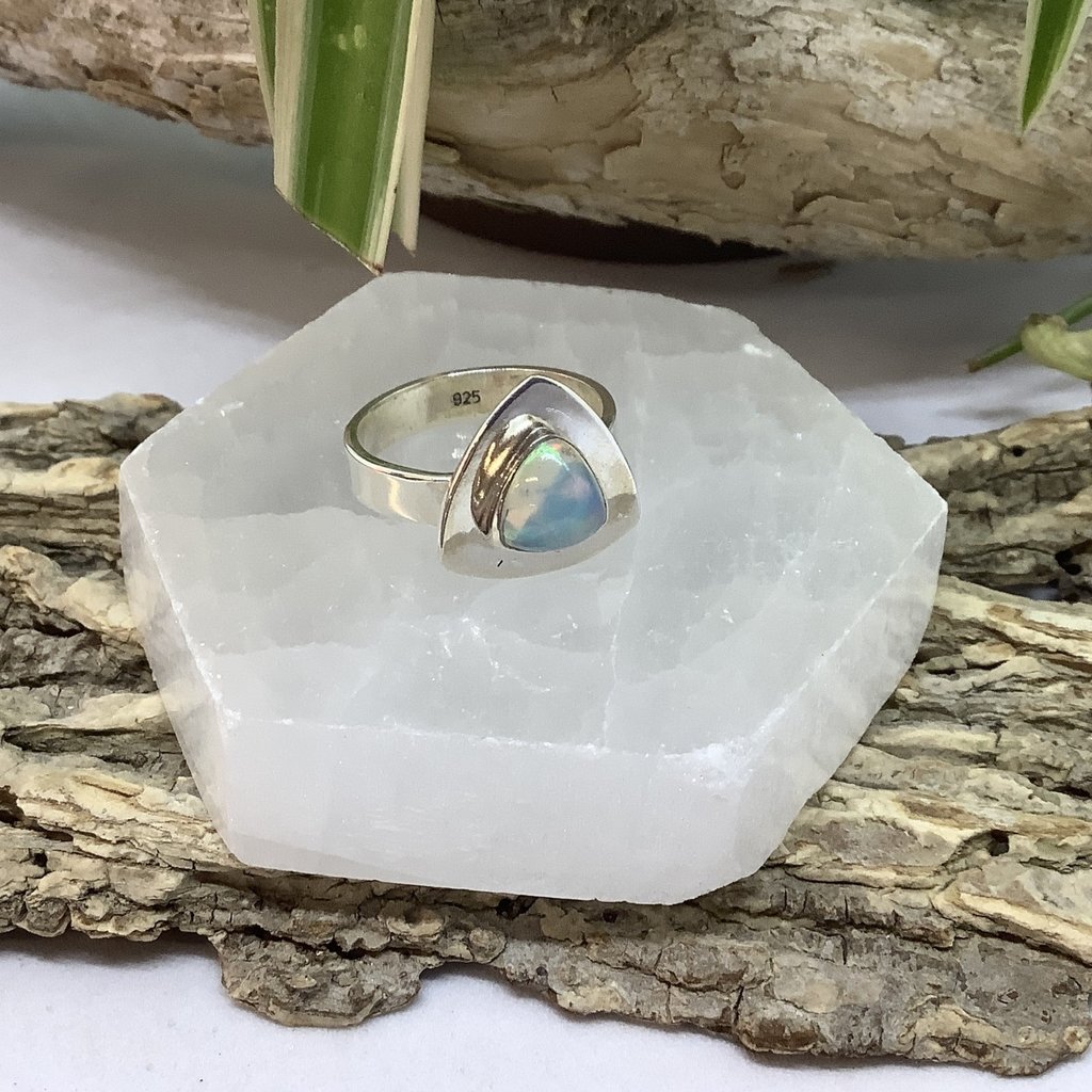 Ethiopian Opal Sterling Silver Ring Size 8